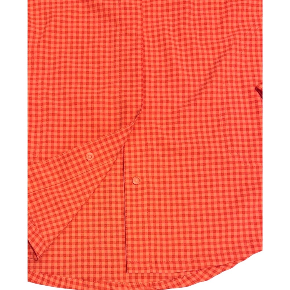 TITLE NINE Orange Gingham Check Tuolumne Tech Shirt Hiking Outdoor UPF Size XS - Picture 4 of 7